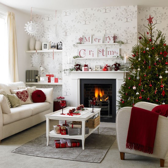 Home Interior Design Christmas Living Room Decorating Ideas