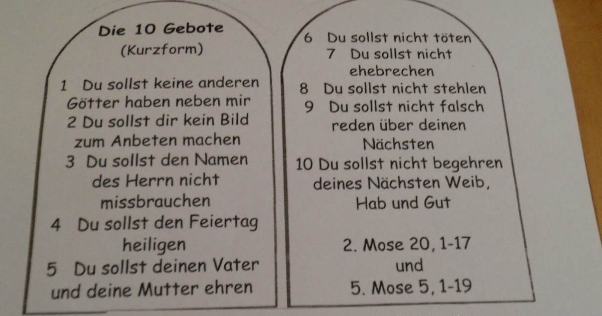 Bibelverse auswendig lernen: Die 10 Gebote in Kurzform