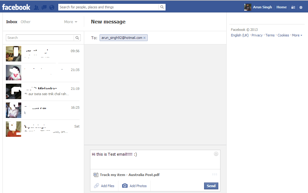 can i send pdf facebook