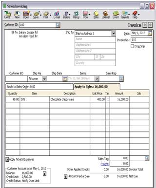 invoice for sale