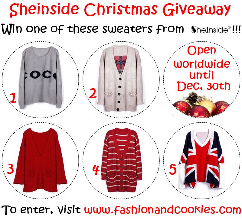 Sheinside christmas giveaway on Fashion and Cookies