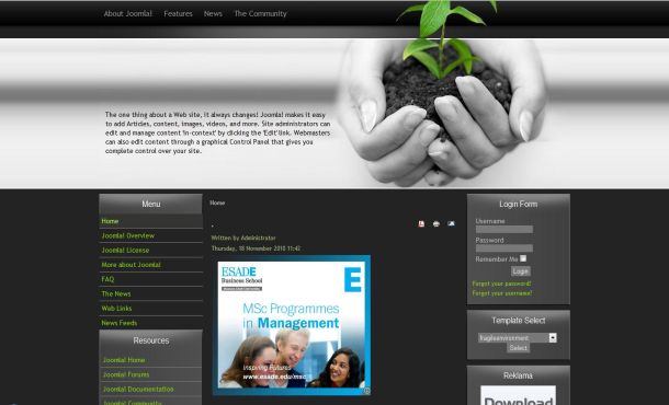 Free Dark Gray Black Nature Joomla Template Free Dark Gray Black Nature Joomla Template