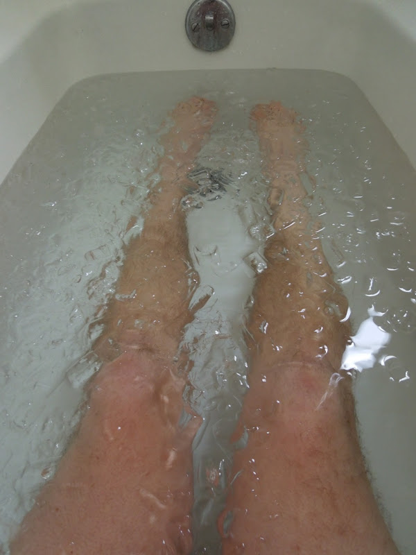 Legs in ice bath
