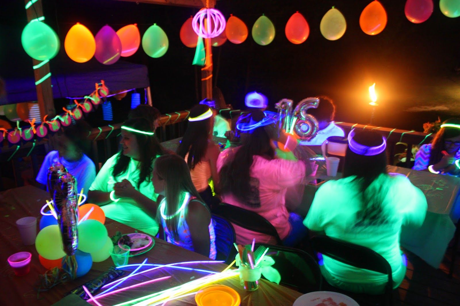 Paper Paradise Sweet 16 Glow Party