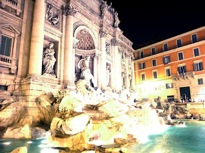 HDR photo, trevi fountain, rome italy