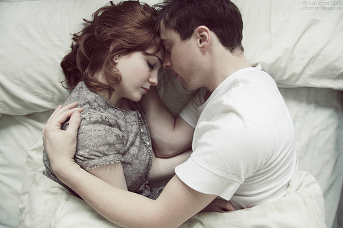 Sleep Couple Hug Picture