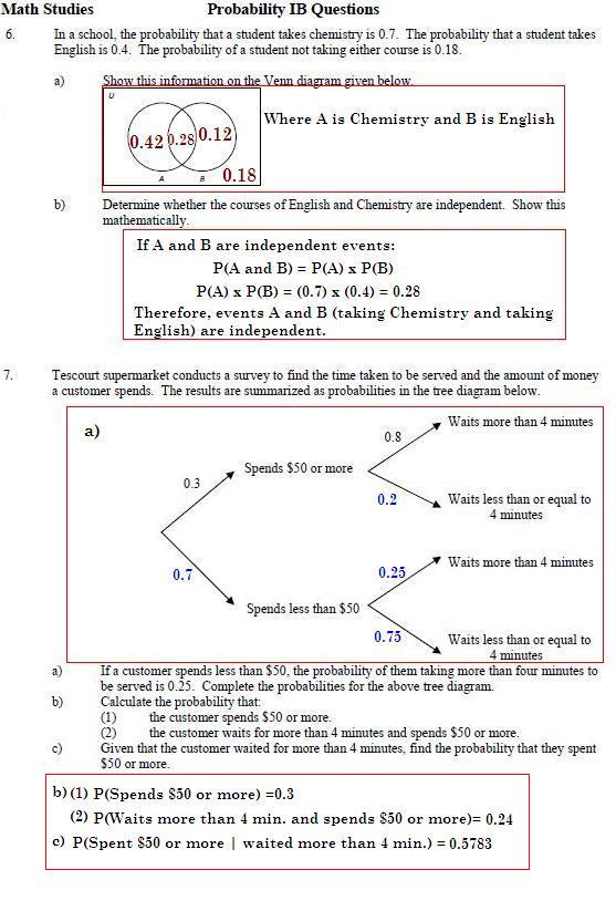 Probability Worksheet With Answers