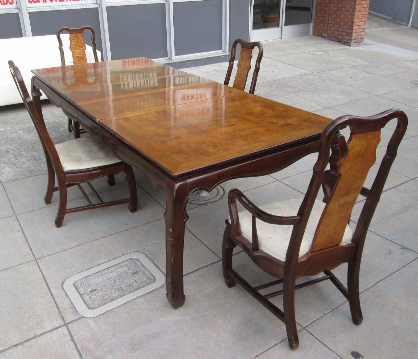 UHURU FURNITURE & COLLECTIBLES SOLD Asian Style Dining Table with 2