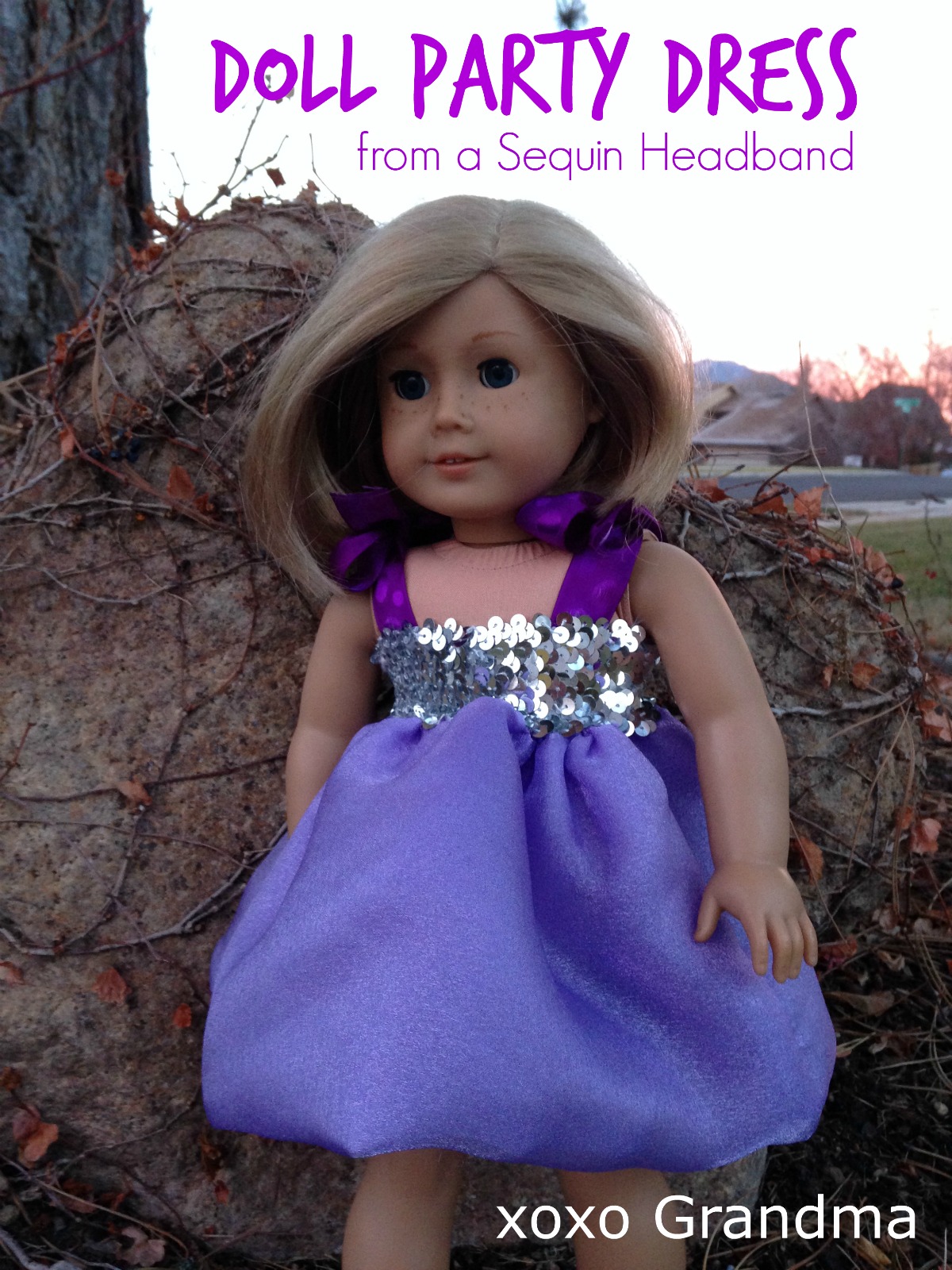 xoxo Grandma Dollar Store Purchases Doll Party Dress from a Sequin