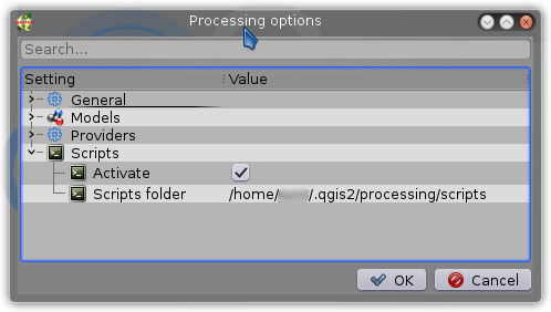 Processing options