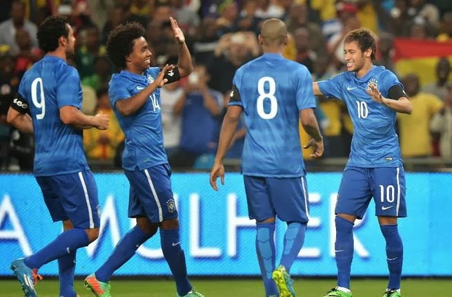 منتخب البرازيل يسحق مستضيفه الجنوب إفريقي بخماسيةٍ نظيفة في المباراة الودية اليوم 5/3/2014