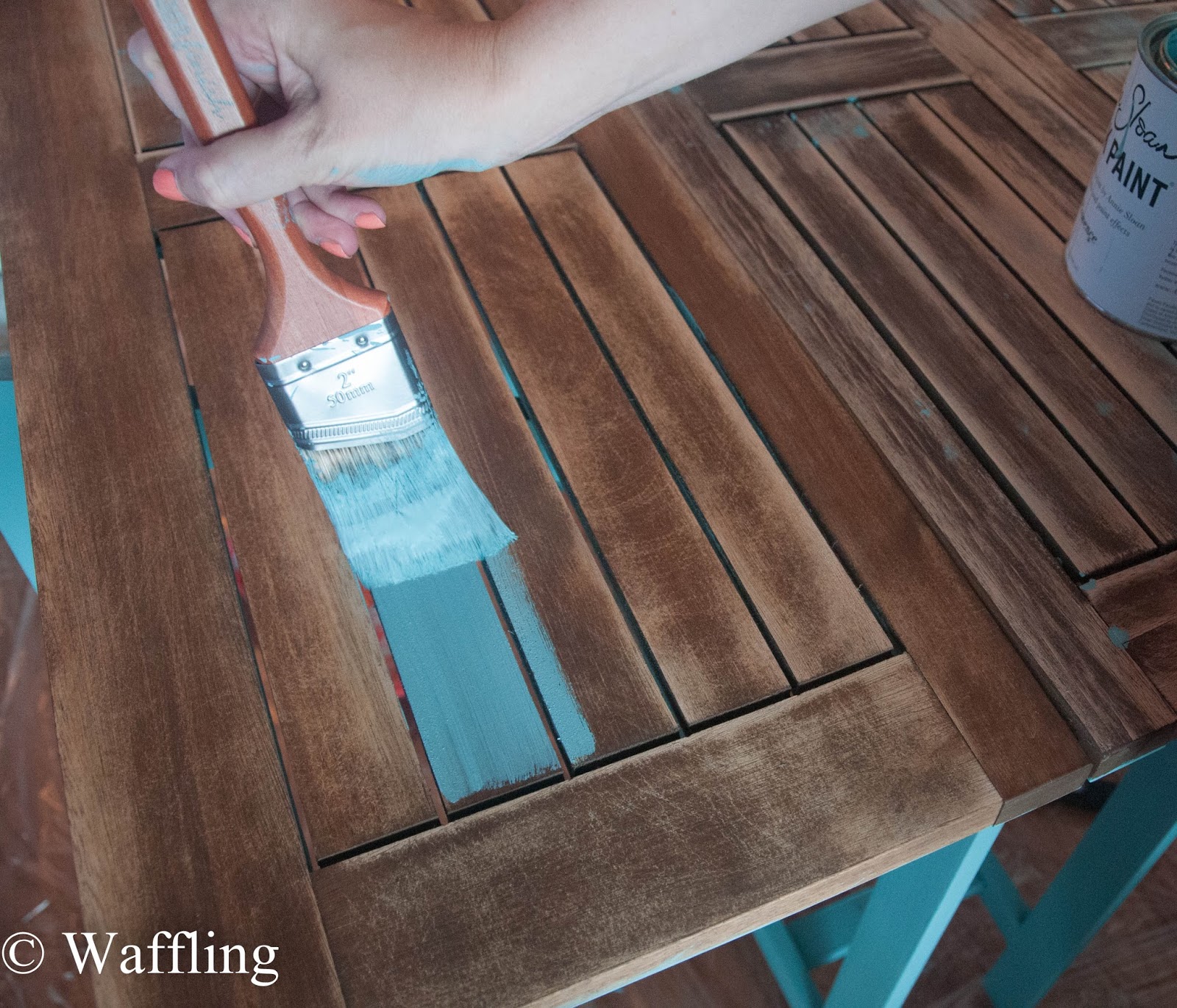 Waffling Outdoor Table Upgrade with Chalk Paint® decorative paint by Annie Sloan