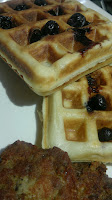 Puzzle's Cafe, Blueberry Waffle with Sausage