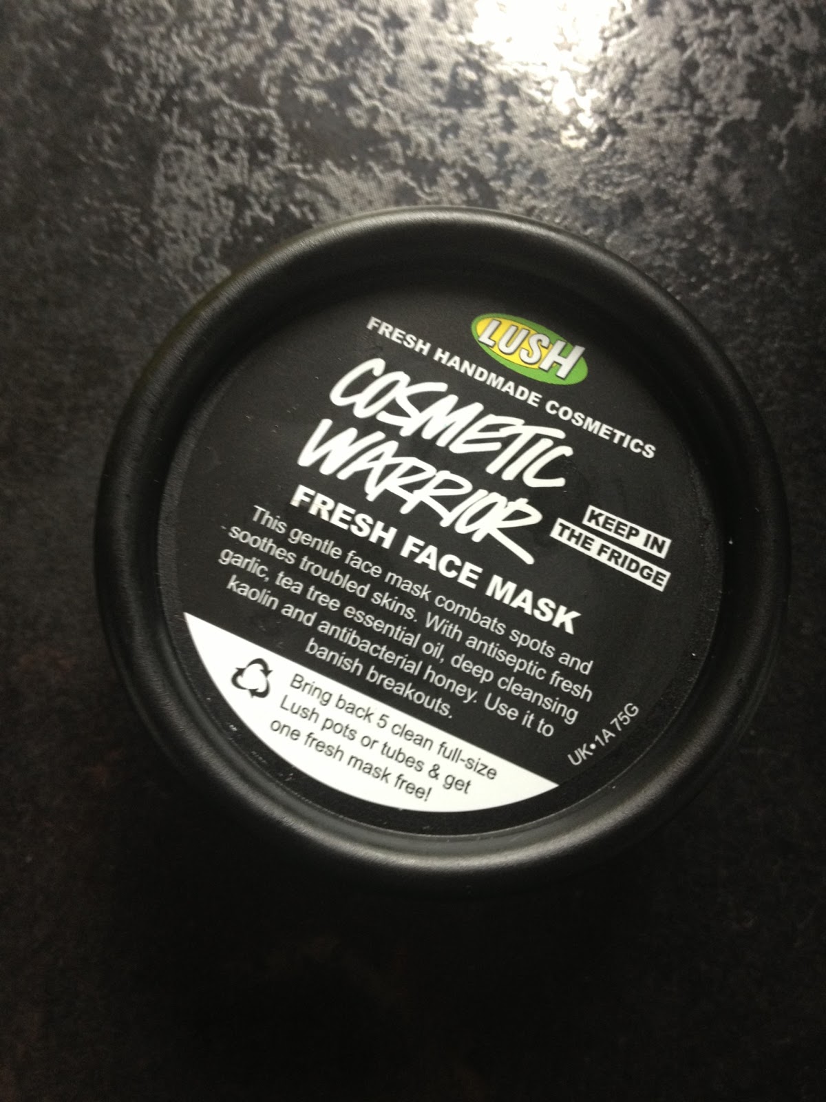 Pretty Pugly Lush Cosmetic Warrior Fresh Face Mask.