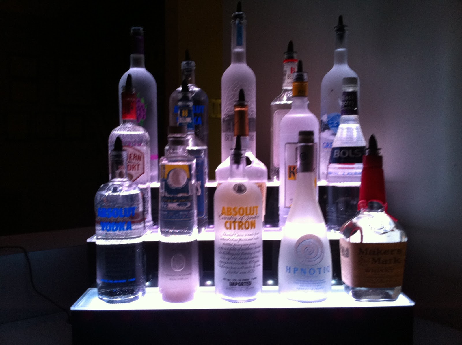 LED Liquor Shelves Display Wall Mount LIQUOR SHELVES 3 Tier Liquor