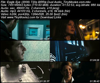 Eagle Eye 2008 720p BRRip Dual Audio 700MB