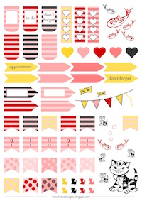 Free printable cat planner stickers: