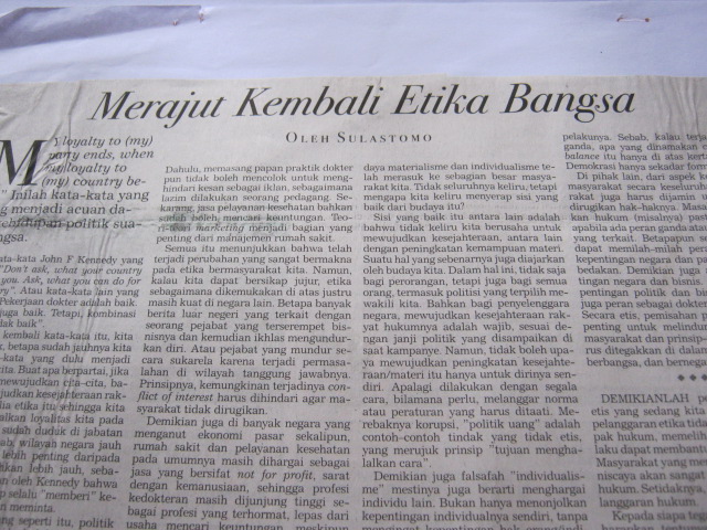 kumpulan kliping sosial politik, ekonomi dan budaya