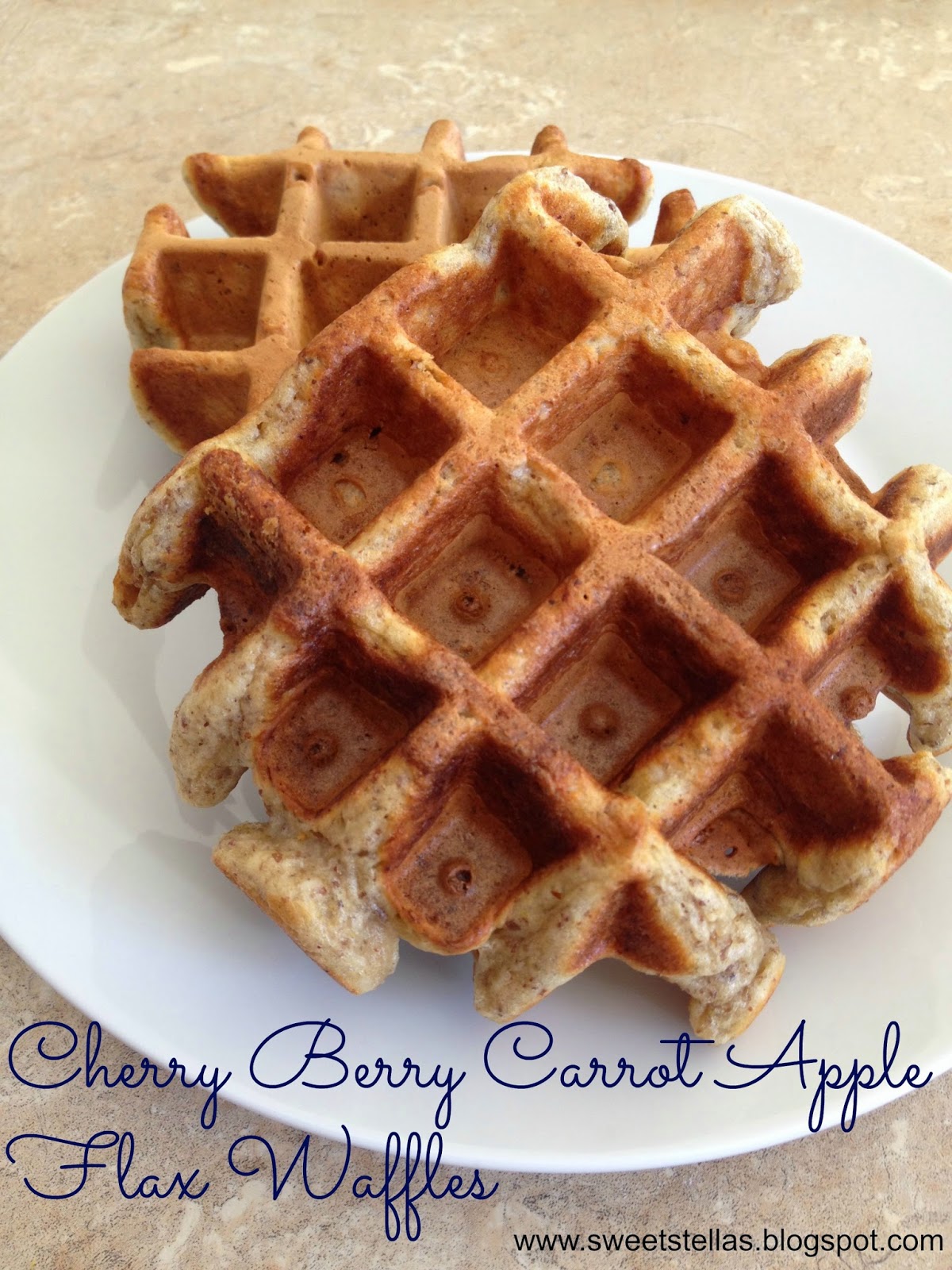Sweet Stella's Cherry Berry Carrot Apple Flax Waffle Recipe