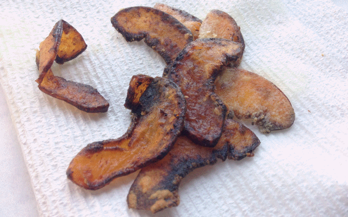 Unappetizing fried apricots Unappetizing fried apricots