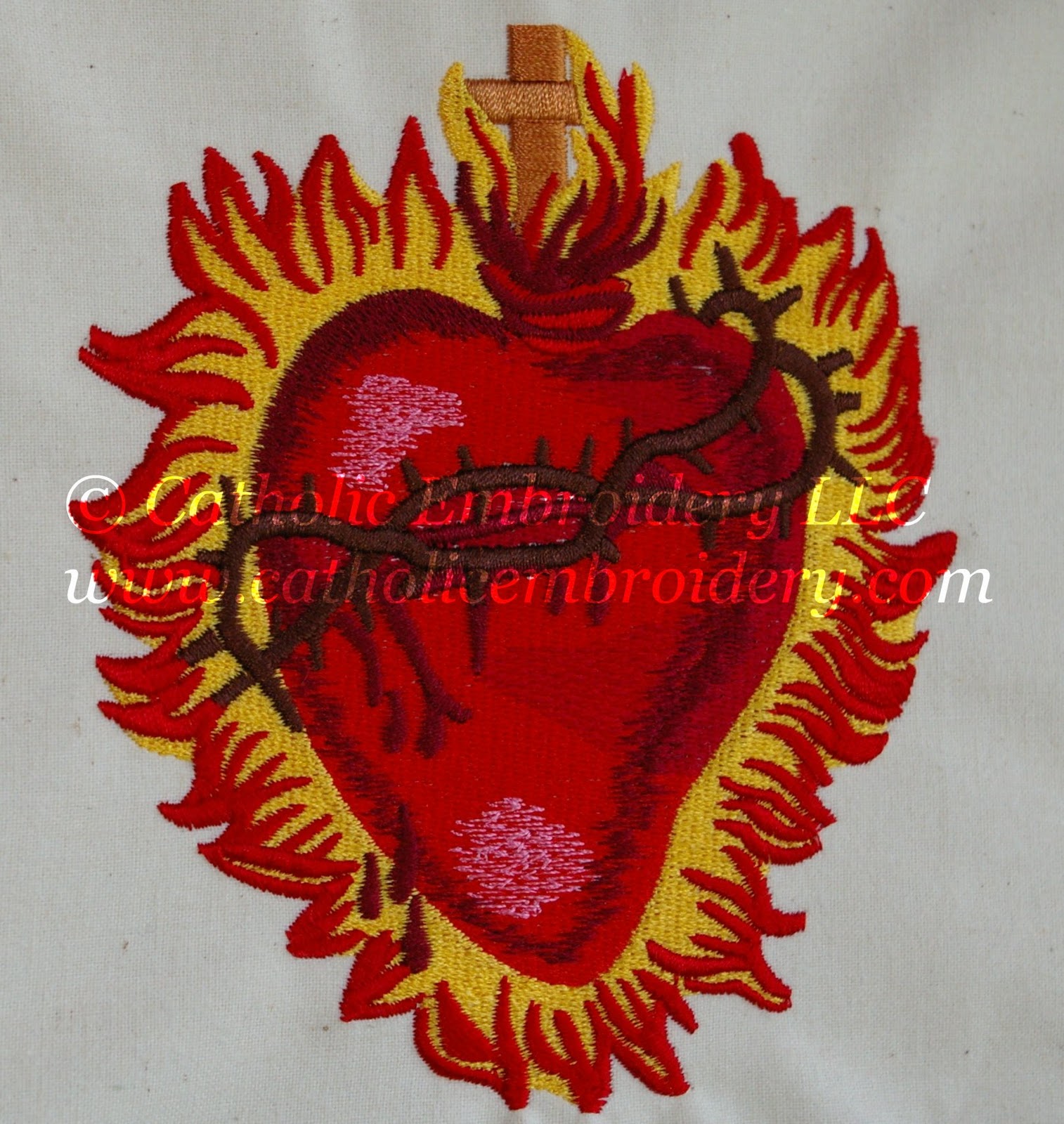 Catholic Embroidery Project Sacred Heart Vesica