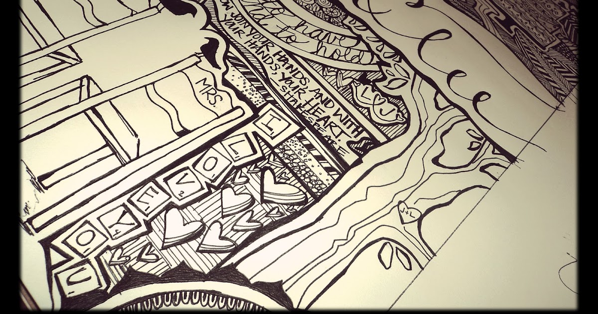 Wedding Doodles Too Font Outside The Line