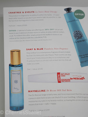 BBB Dream Box IV - Crabtree & Evelyn La Source Hand Therapy, Shay & Blue Framboise Noire Fragrance, Maybelline Dr Rescue SOS Nail Balm
