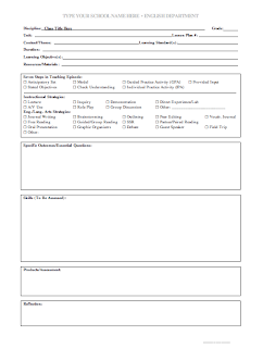 Language Arts Lesson Plan Template classroom freebies language arts lesson plan template
