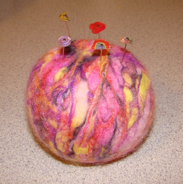 How to Make Wool Felted Balls Pincushions The TipToe Fairy