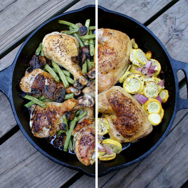 Cast Iron Skillet Chicken and Summer Vegetables The Two Bite Club