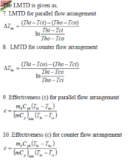 lmtd formula for calculation of heat exchanger, designing based on logarithmic mean temperature difference