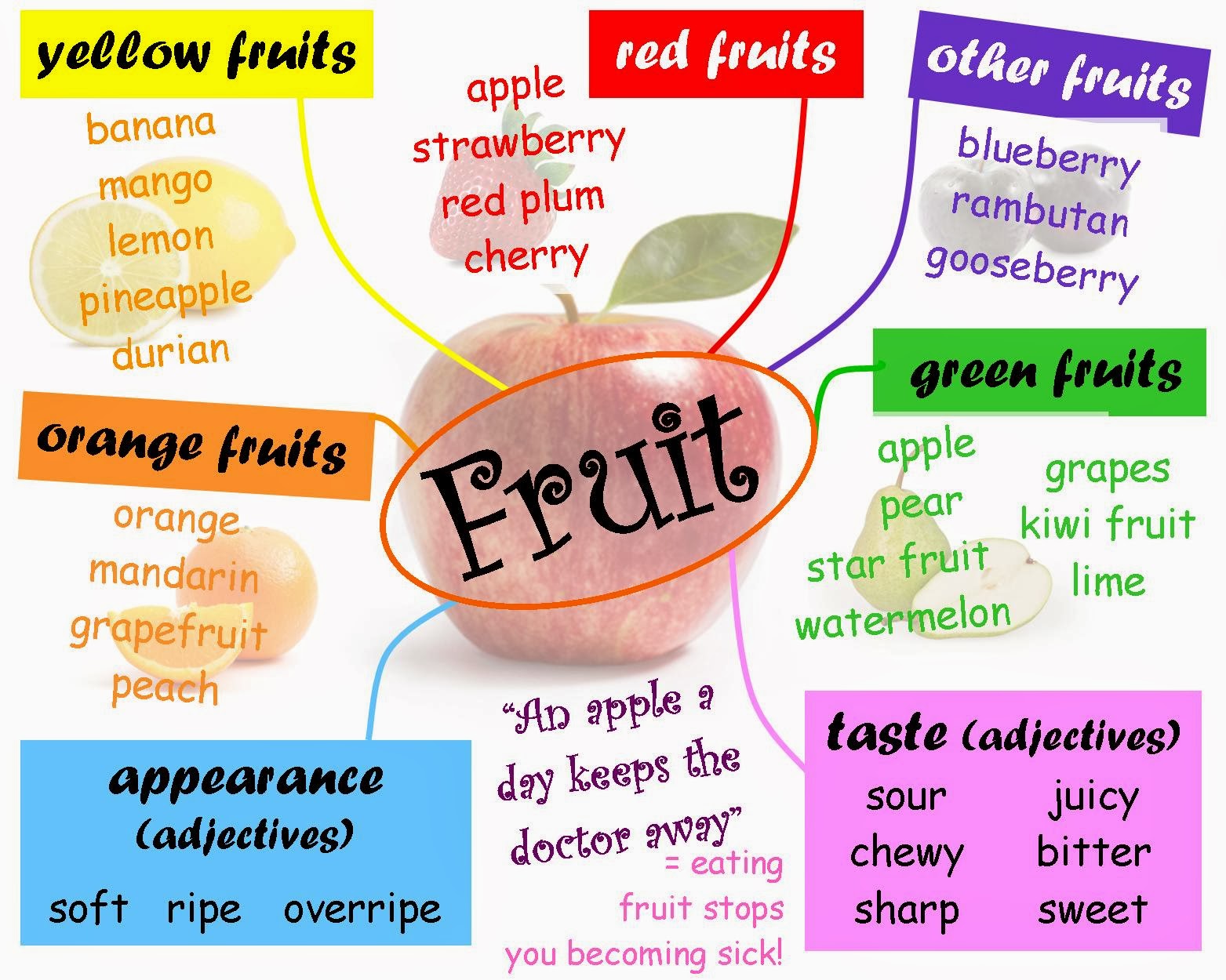 English with Eve Mind Map Fruit