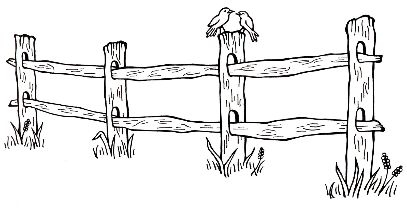 Wood Fence Drawing Wood Fence Drawing