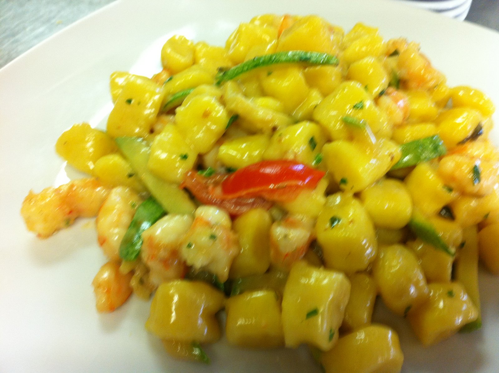 arte cucina' gnocchi zucchine e code di gamberi