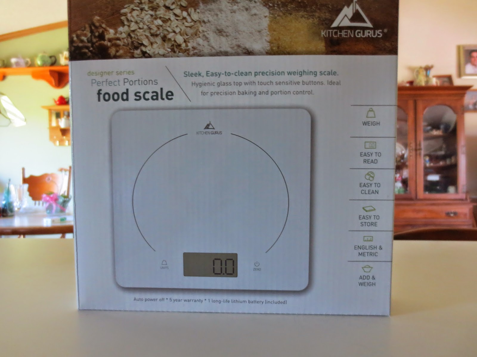 Gloria's Bits and Pieces Kitchen Gurus Glass Top Digital Food Scale