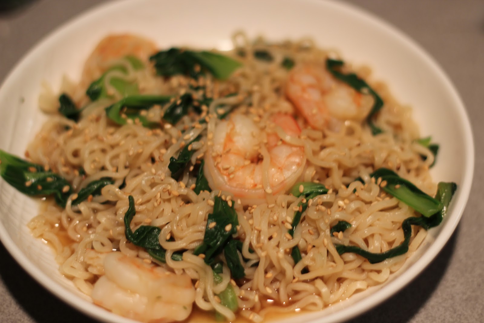 t.he b.est d.ish Hacked Ramen Shrimp & Baby Bok Choy {Weekday Dinner}