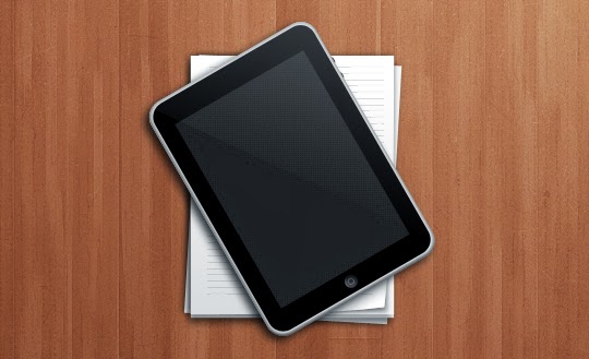 iPad and Paper Stack Icon iPad and Paper Stack Icon