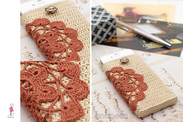 Smart phone crochet cover vintage