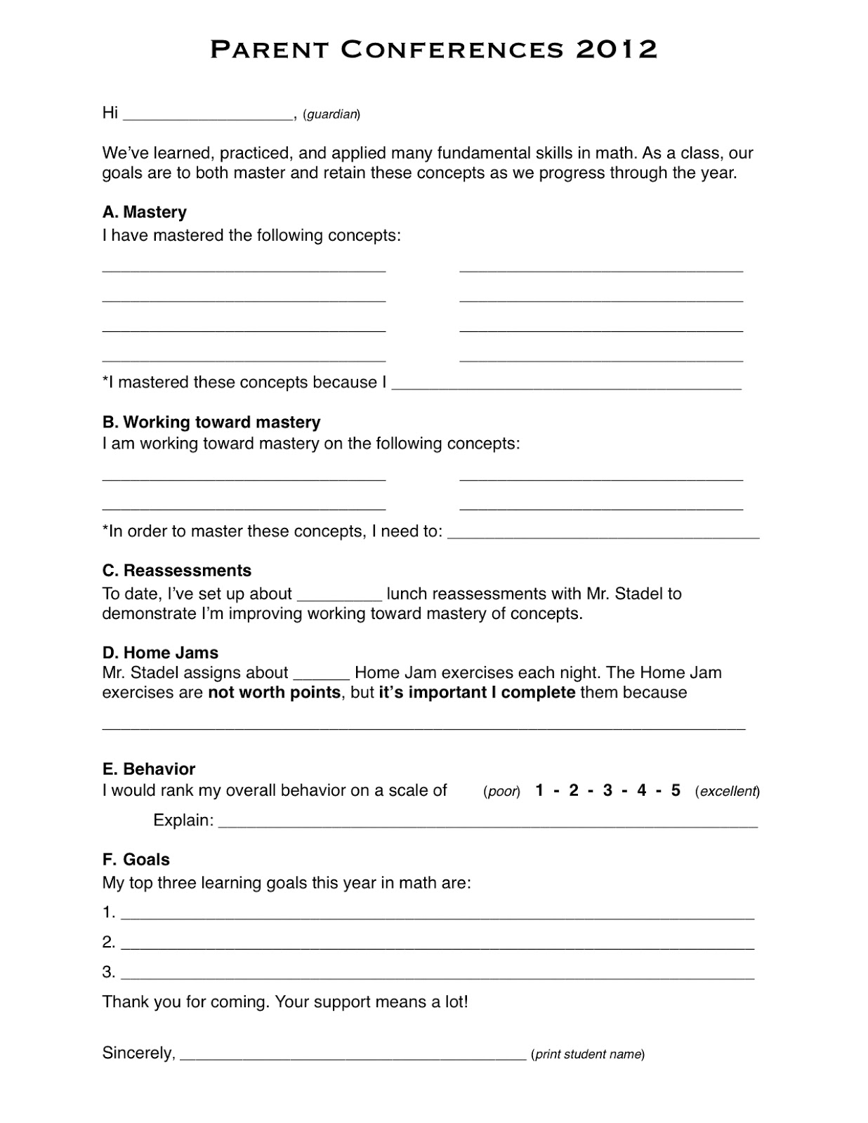 talking points template word