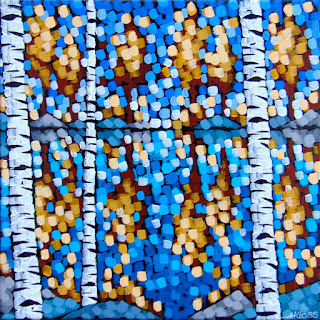 Colors on the lake painting by artist aaron kloss colors on the lake, aaron kloss, pointillism, your arts desire gallery