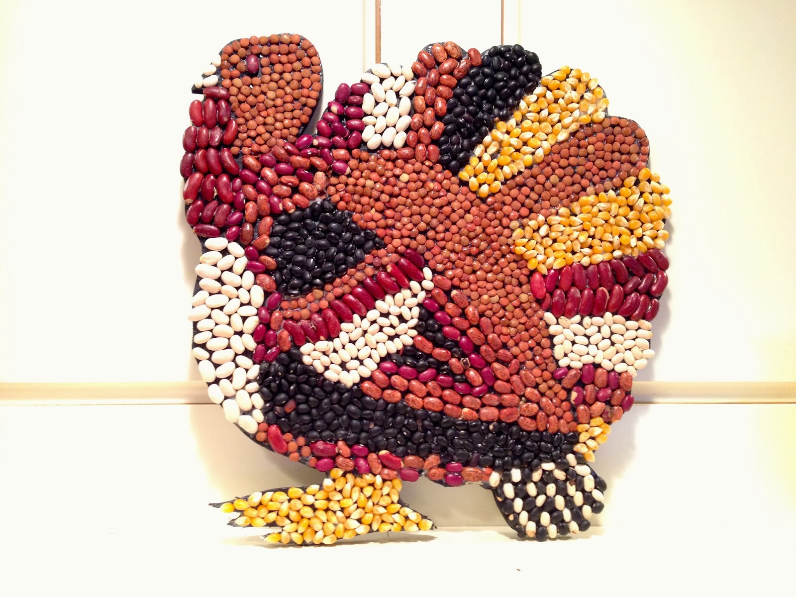 Turkey art made from beans