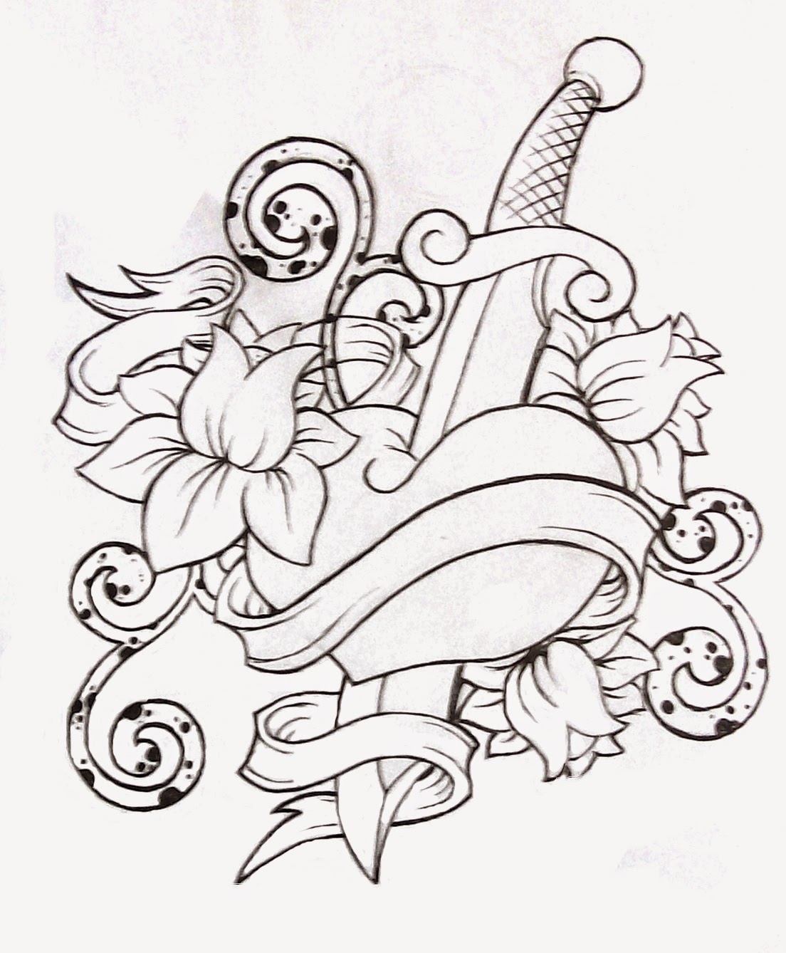 dibujos de corazon y rosas