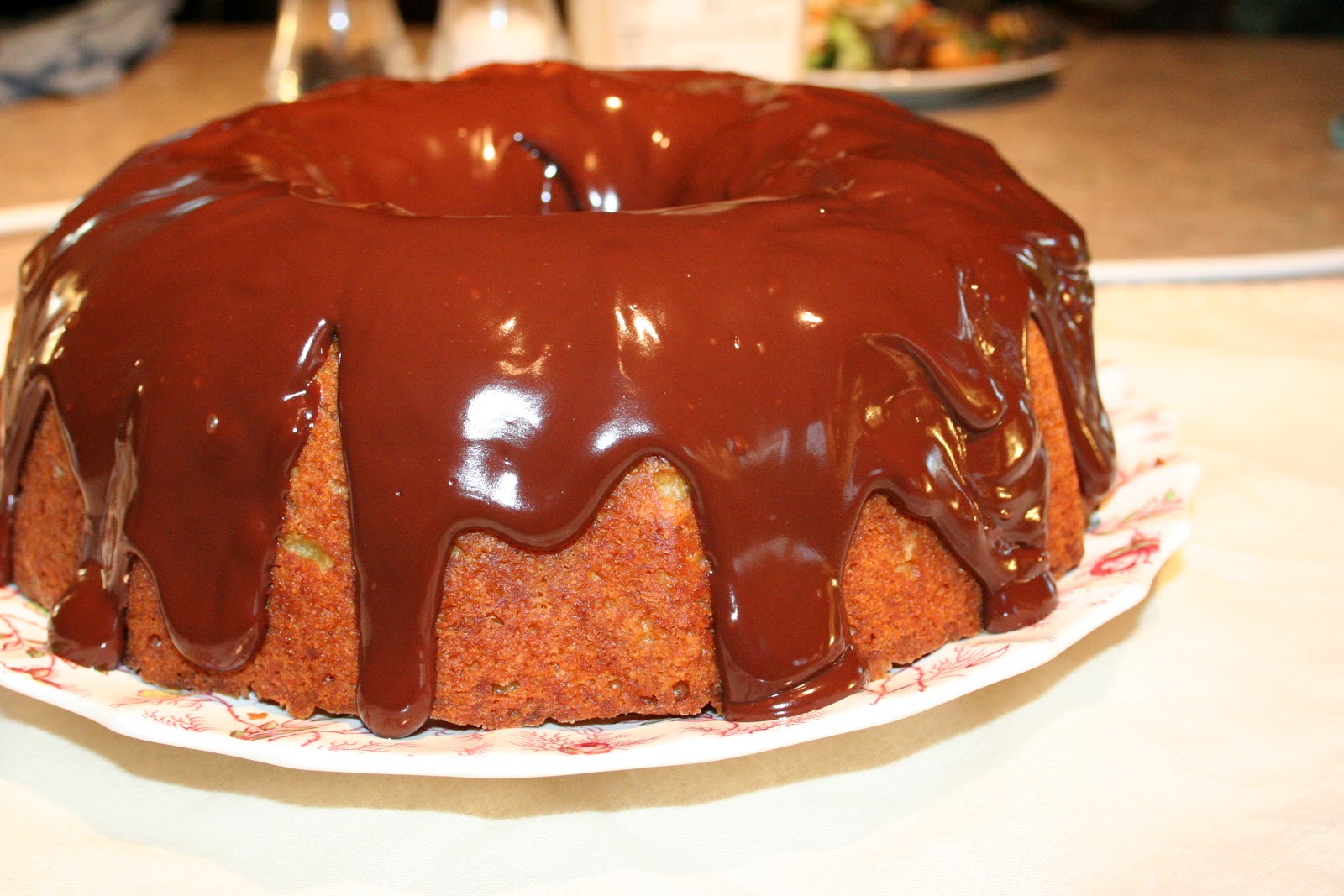 Life Alaskan Style whole orange bundt cake with chocolate ganache glaze...