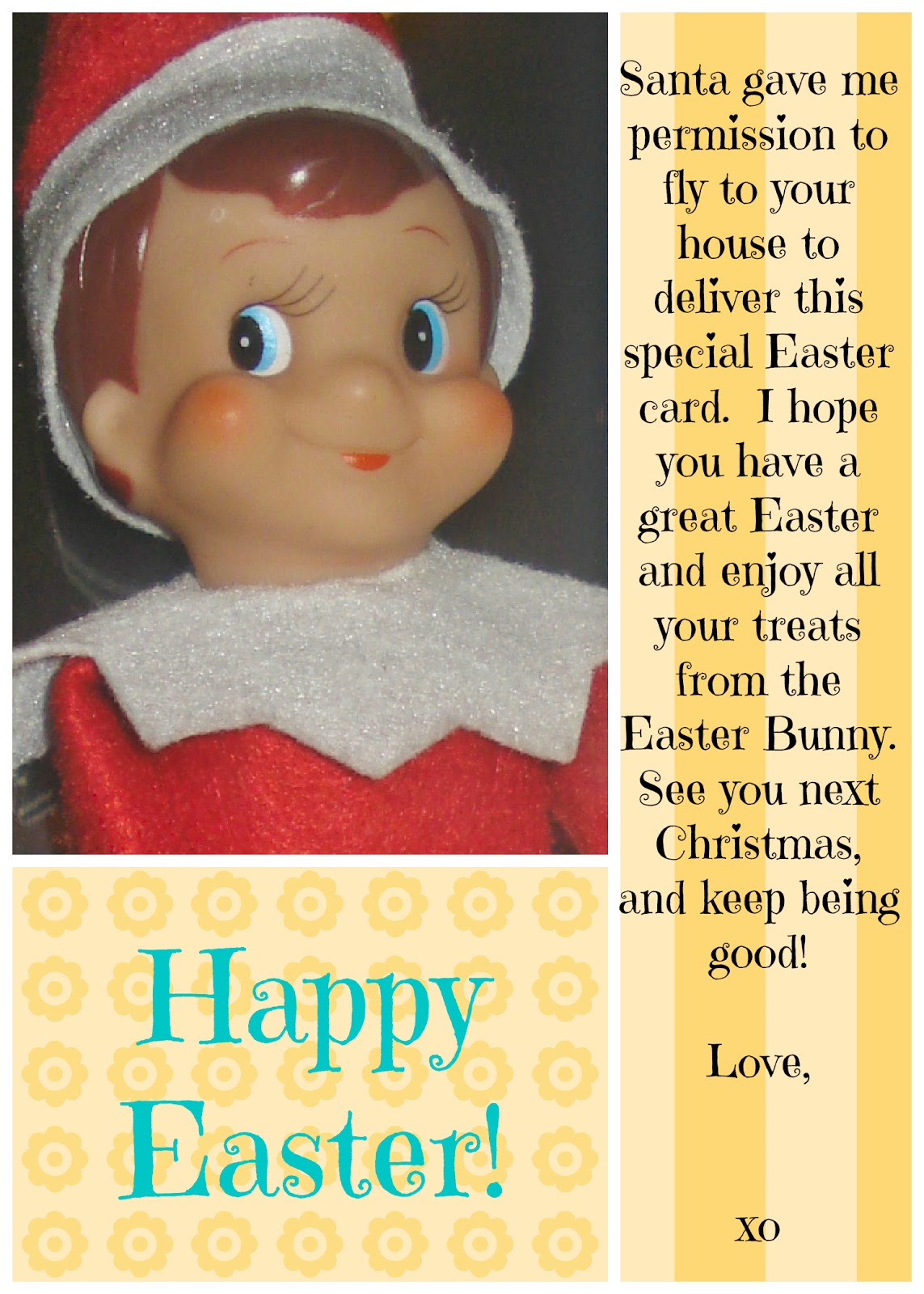 East Coast Mommy Elf on the Shelf {Easter Card}
