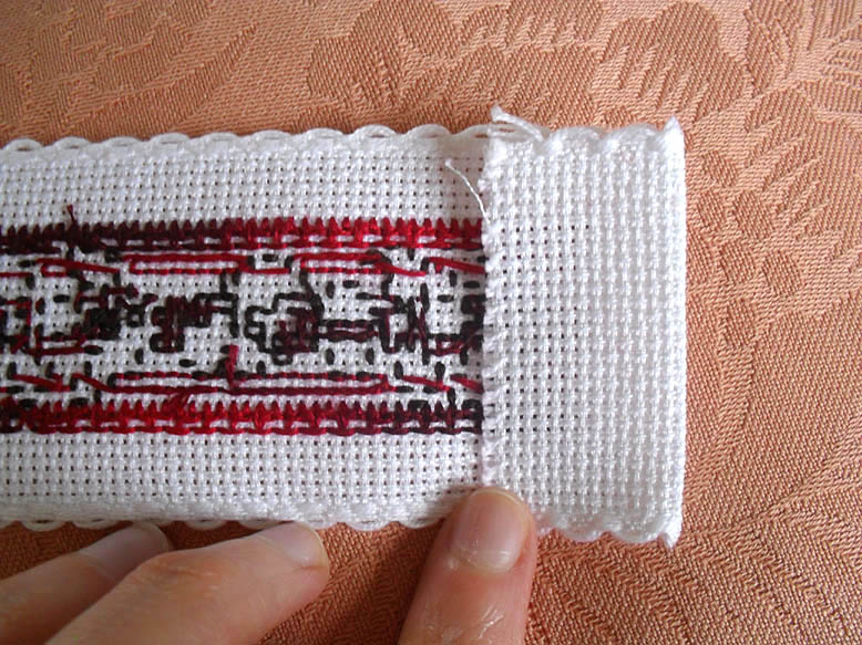 Sew in Love Finishing up a cross stitch bookmark