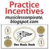 Practice Incentives: Motivate & Reward Students with Printable Music Bucks! | Music Lesson Pirate, music teaching blog