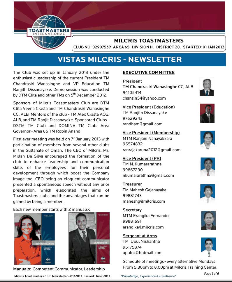club newsletter templates