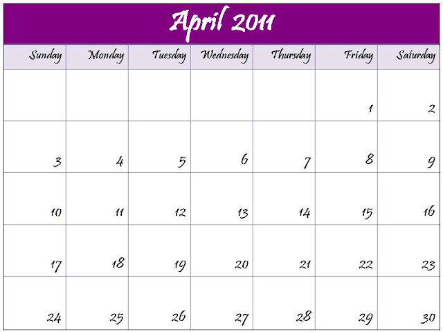 april 2011 calendar printable free. free april 2011 printable