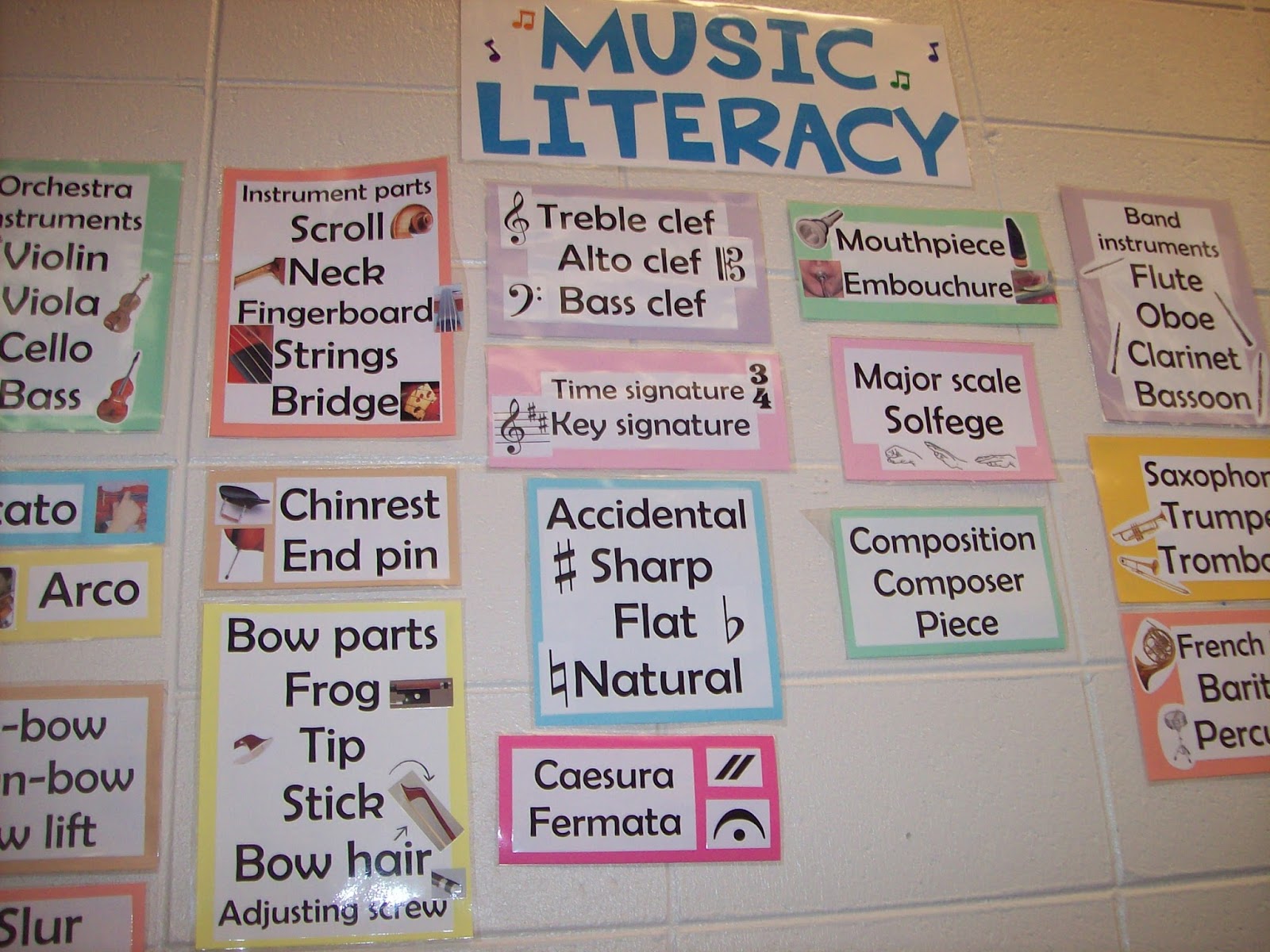 Teaching Elementary Orchestra Music Literacy Word Wall