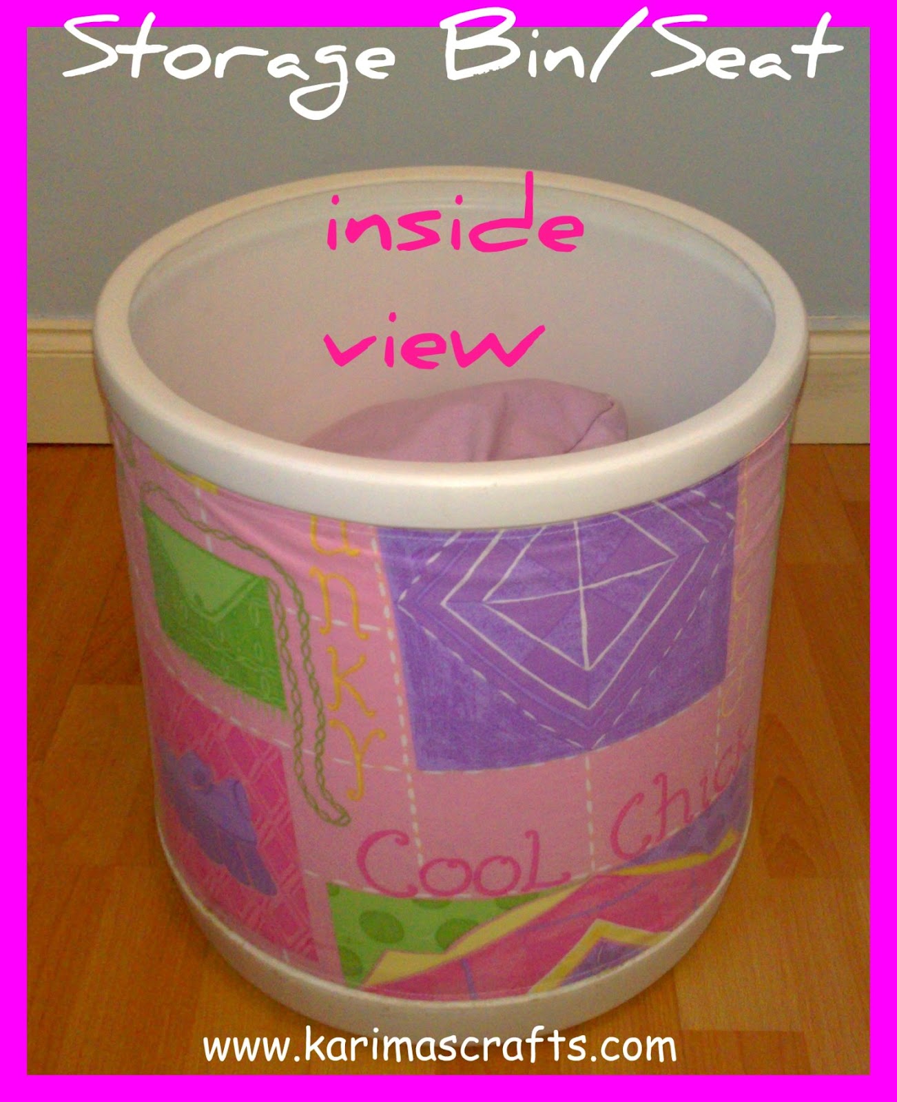 Karima's Crafts Storage Bin/Seat Makeover